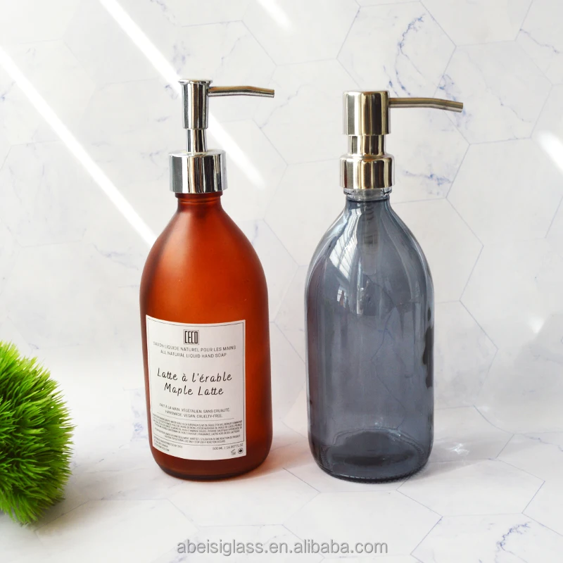 200/250/300ml Refillable Glass Hand Sanitizer Dispenser Apothecary Bottle with Gold Pump