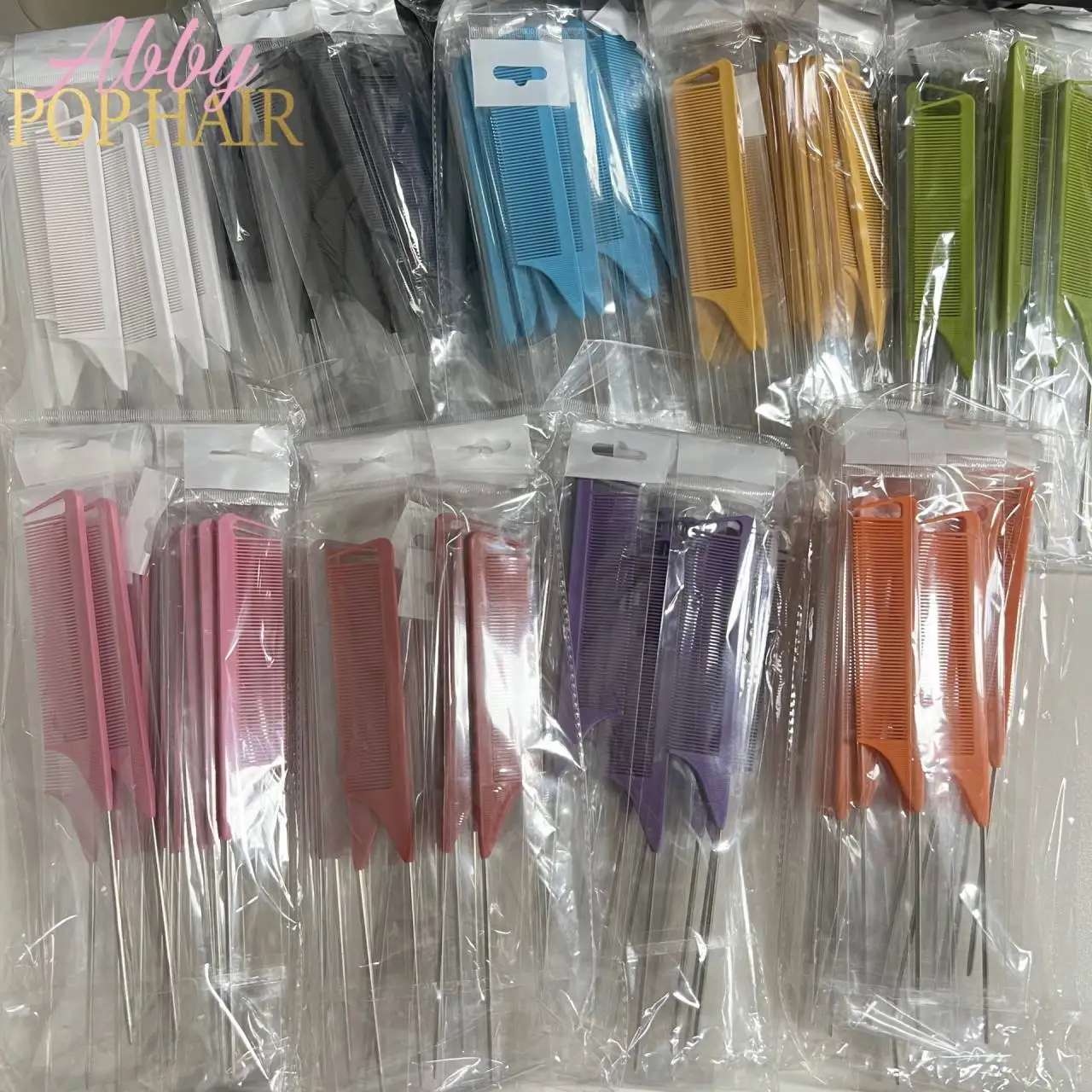 Hair Salon Barber Styling Parting Comb Braiding Hair Comb Custom logo Rat Tail Combs