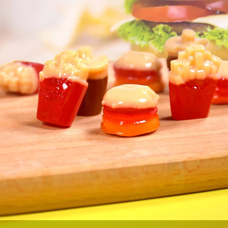 Amos 4D Wholesale Burger Cola Fries Shape Gummy Candy Sweets