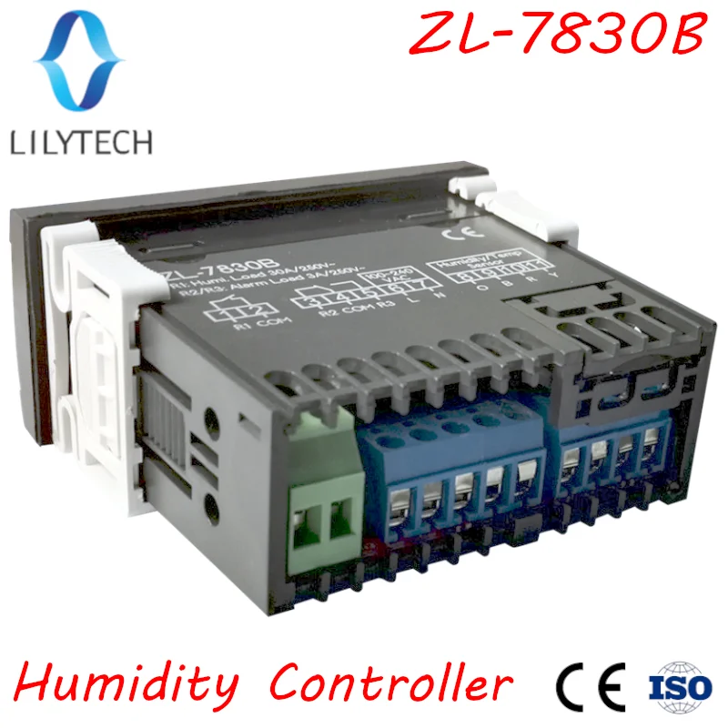 ZL-7830B, 30A relay, Alarming Output, 100-240Vac, Digital, Humidity Controller, Hygrostat, Humidistat, Lilytech, DHC-100+