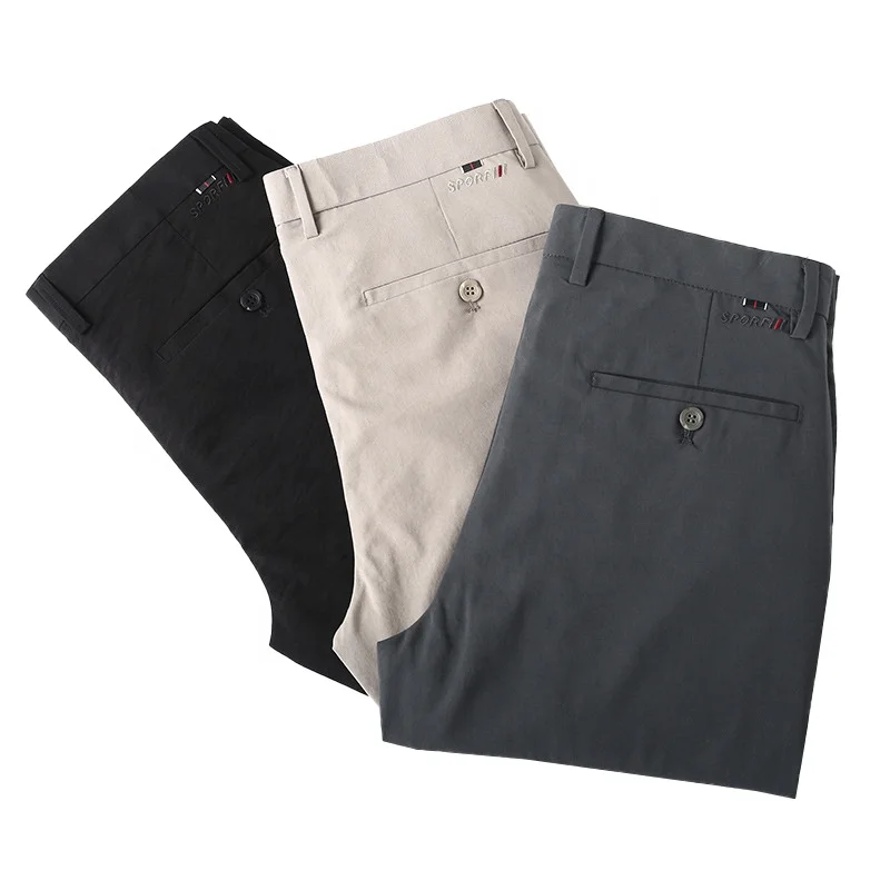 Fashion Slim Stretch Trousers Straight Chino Pants Men