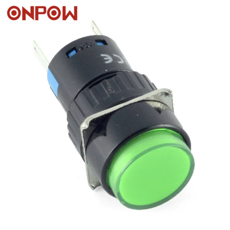 LAS1 switch ONPOW (CE, ROHS) 16mm LAS1-AY-11/R/220V/P 1NO1NC momentary plastic push button switch