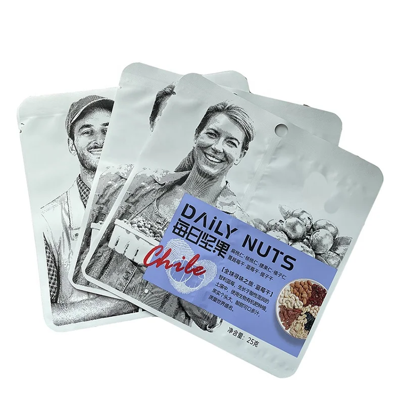 
Custom Food grade packaging plastic 20g Middle-seal Wet and dry separated daily nuts bags 