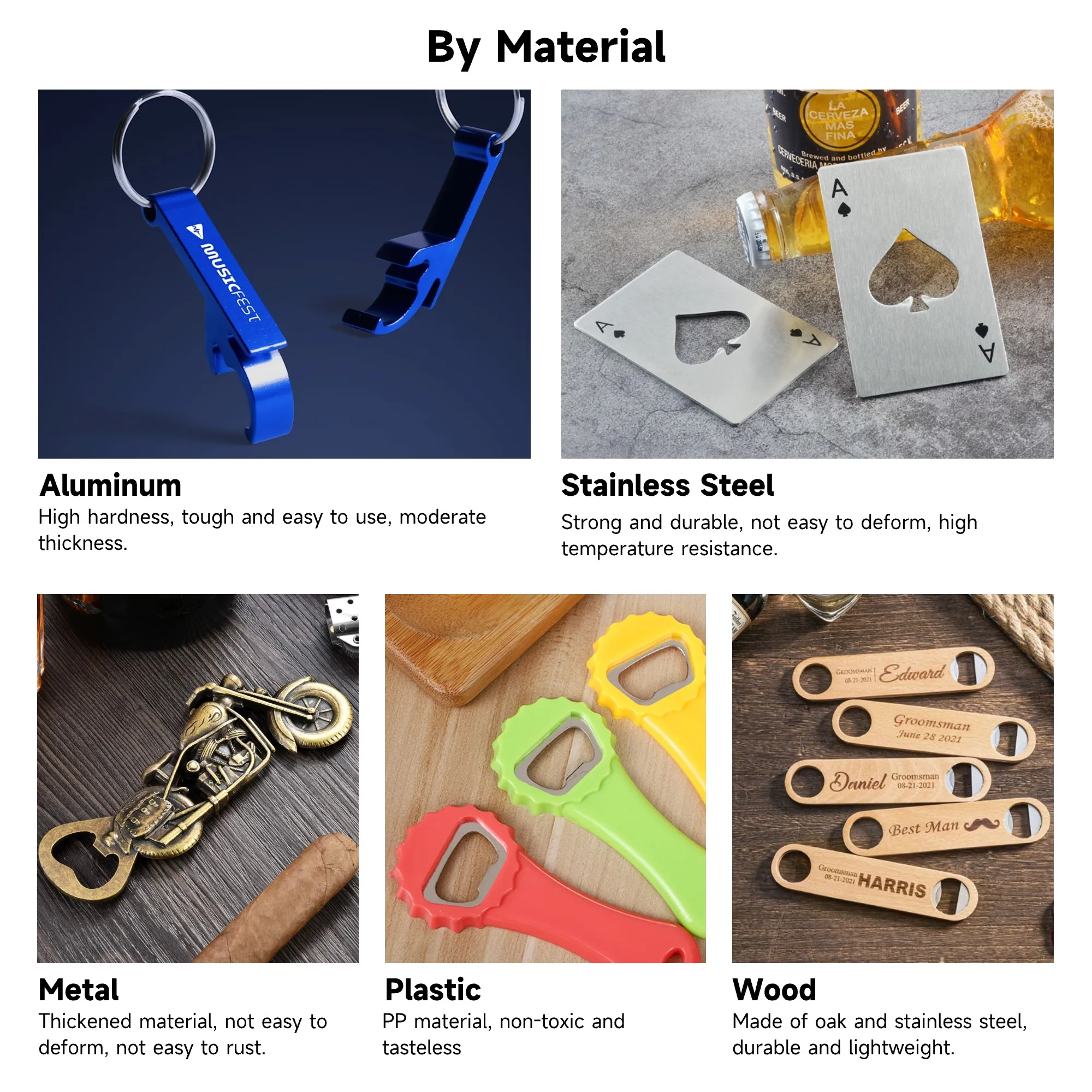 Custom Stainless Steel  Metal Sublimation Can Wine Bottle Opener Keychain Beer Bottle Opener Key Ring