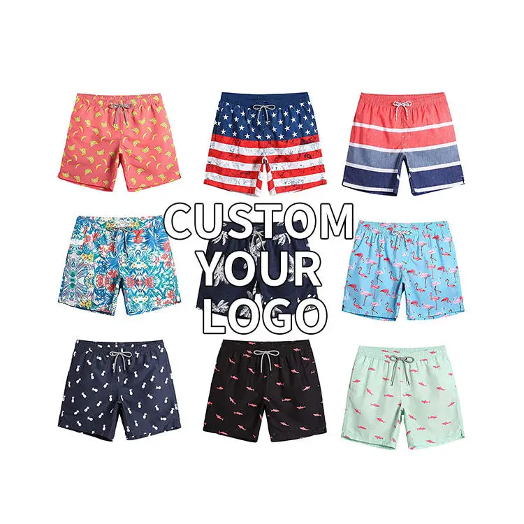 Sublimation Printed Swimming Swimwear With Logo Mens Swim Wear Fitness Custom Boardshorts Beach Shorts Swim Trunks For Men