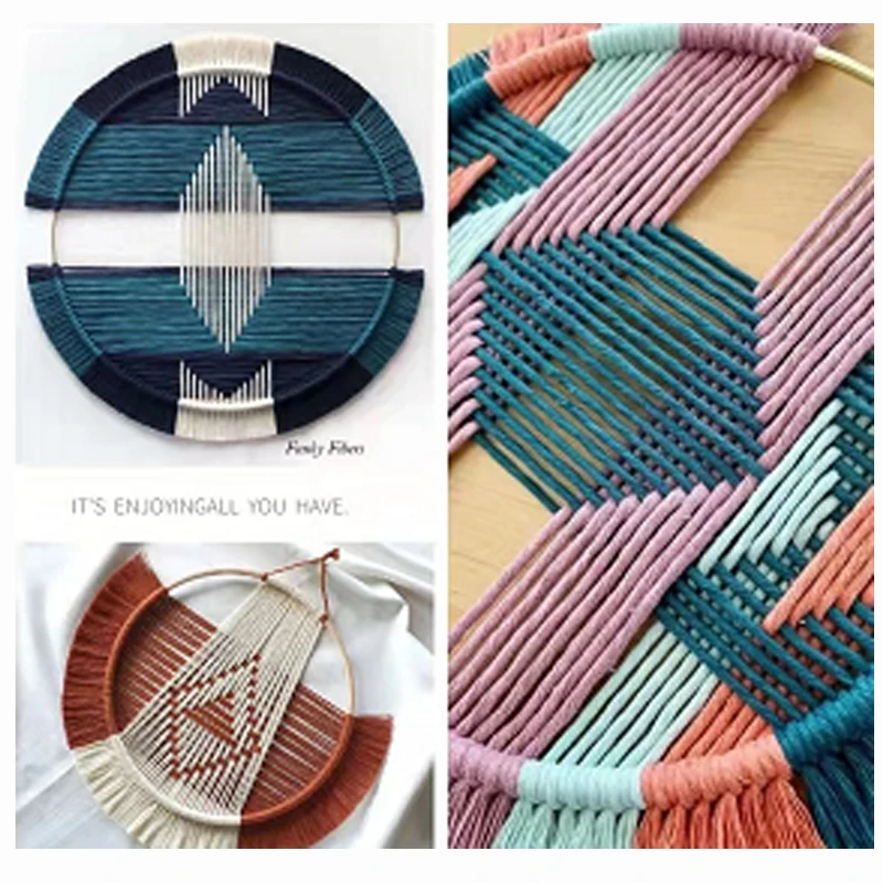 4mm colorful single Strand Macrame Cotton String For Handmade Wall Hanging Weaving Basketry