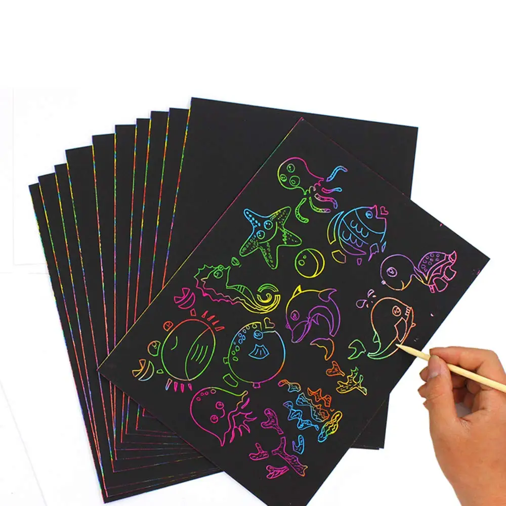 Rainbow Magic Scratch Art Painting Paper Set For Kids