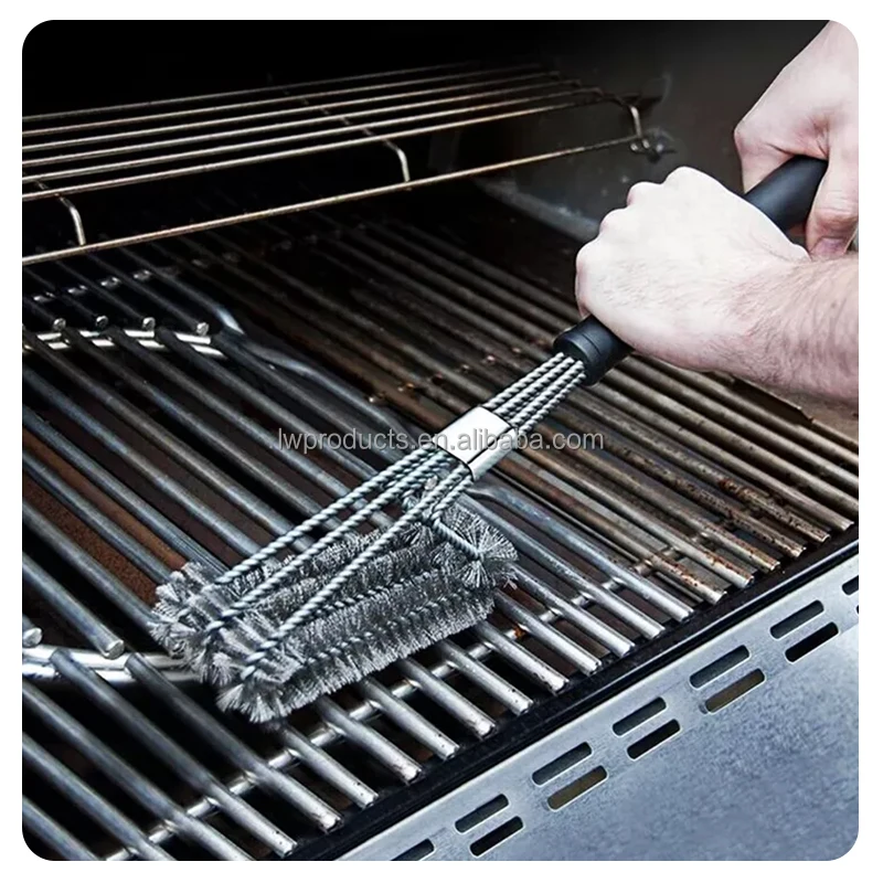 Rust Proof Bristle Extra Thick Gas Grill Cleaner Barbecue Grilling Accessories Grill Wire Brush Heavy Duty BBQ Tool