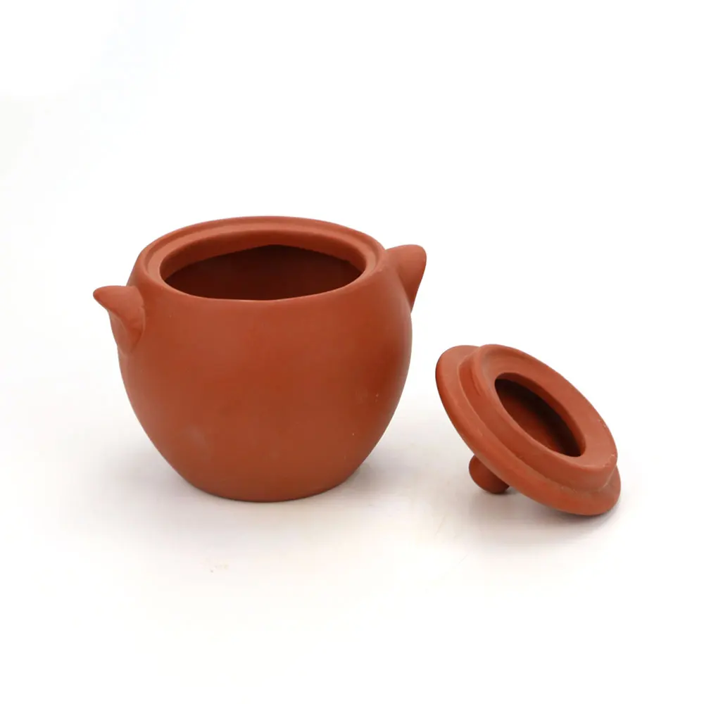 High temperature terracotta clay soup pot with lid for food