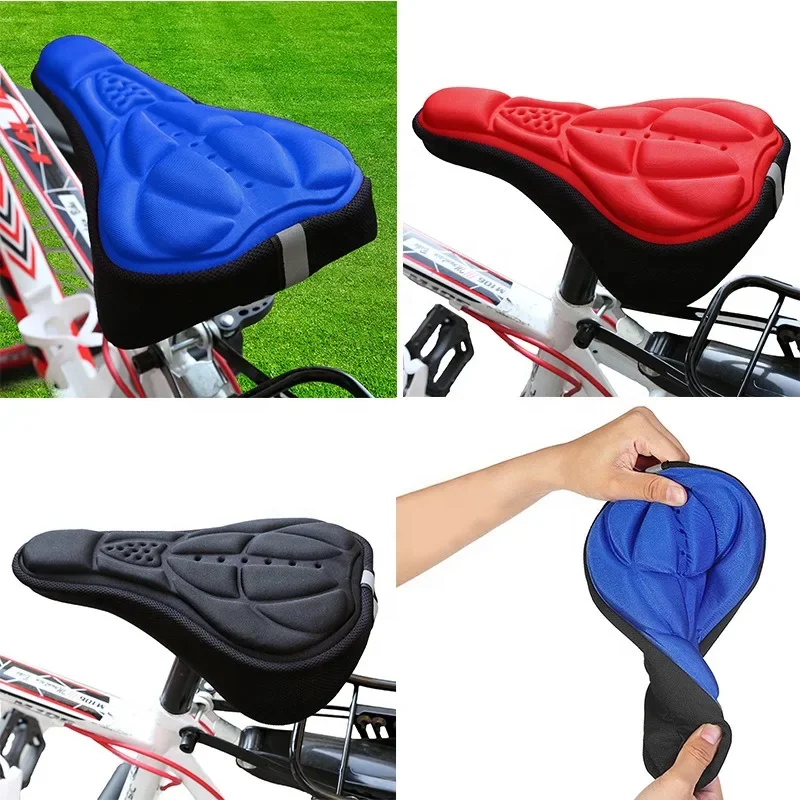 3D Bicycle Saddle Cycling Seat Pad Soft Cover Comfort Breathable Sponge Foam Bike Seat Cover Cushion Mtb Equipment Accessories