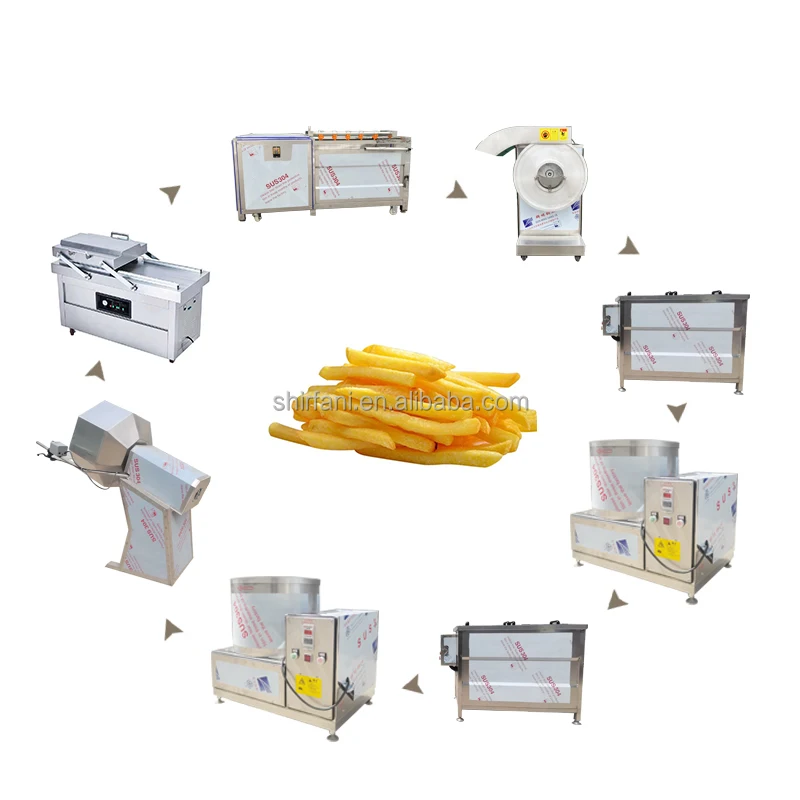 Turkey 100Kg/H Chips Patatos Frozen French Fries Semi Automatic Line Finger Fries Machine