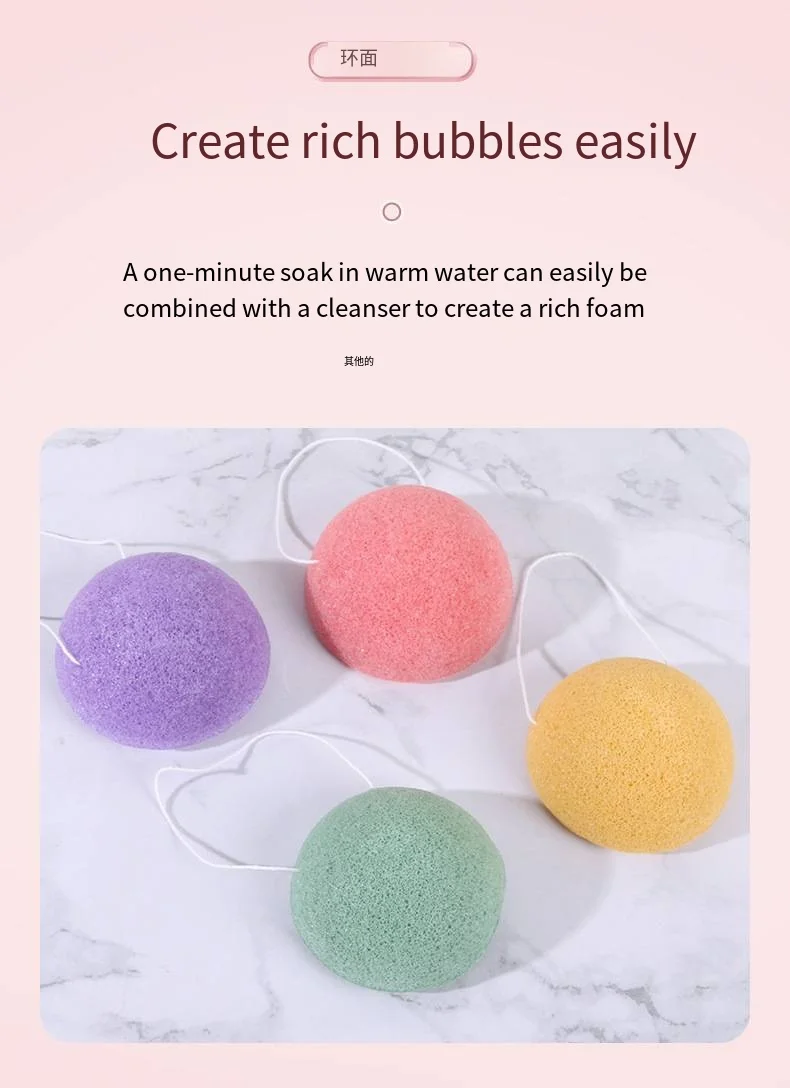 Wholesale 100% Natural Organic Facial And Shower Japan Konjac Sponge For Face Cleansing With Different Shape And Colors
