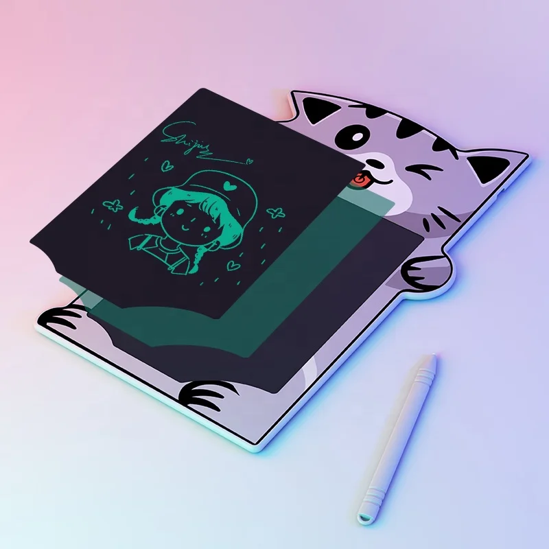 Hot sale LCD 8.5 inch kids cartoon cat Lcd Magic Drawing Board sketch writing pad drawing tablet