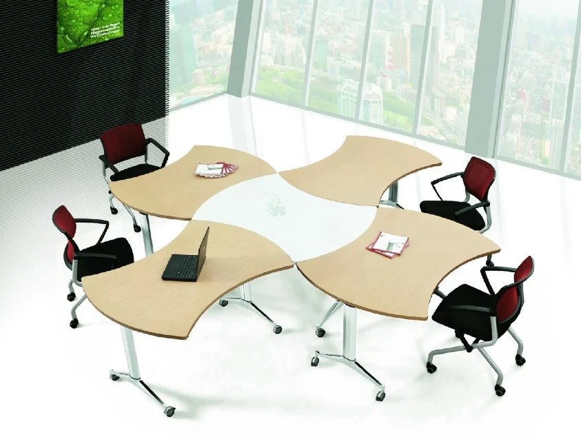 LEADCOM LS-414A commercial office furniture flip top movable office meeting room conference room table meeting foldingtable