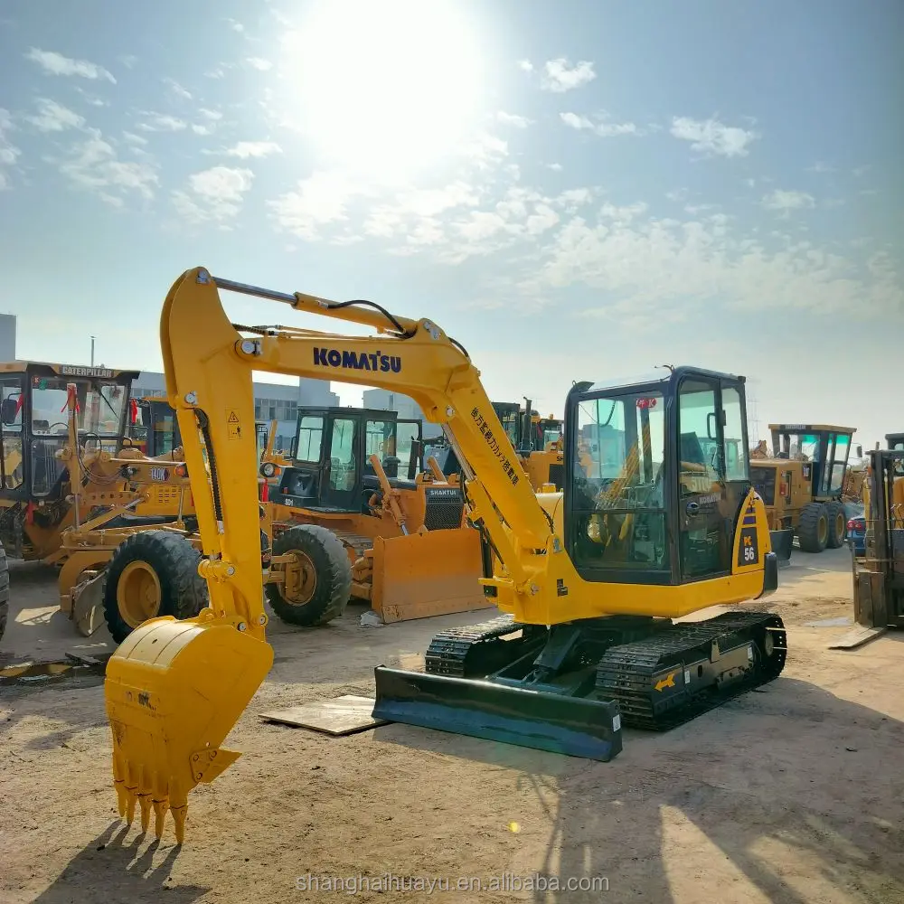 Japan Komatsu pc56 second-hand excavator 5 tons of high-quality  PC56-7 small excavator in Shanghai at a low price