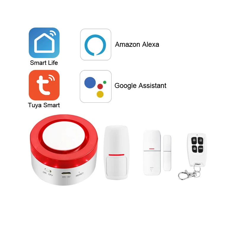 JC smart home security alarm system wifi alarm system home security with window door contact iOS Android APP control