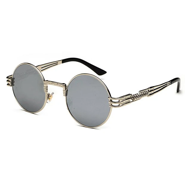 2021 Trend Steampunk Sunglasses Round Designer Metal COATING SUNGLASSES Men Retro CIRCLE SUN GLASSES