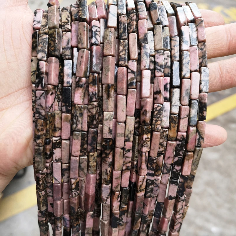 4*13mm Natural Red Agate Square Shape Aventurine Jade Gemstone Loose Stone Beads for Making Necklace