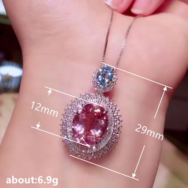 CAOSHI Dainty 14k Rose Gold Plating Oval Shape Pink Color Crystal Choker Necklace Wholesale Necklace for Women