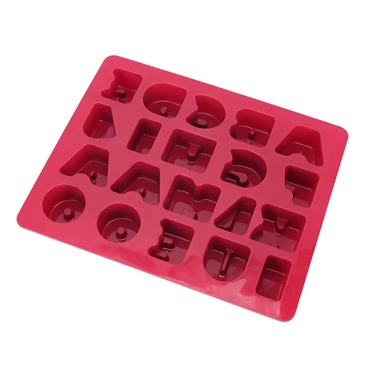 Custom Logo Multicolor Cookie Mold Silicone Baking Mold 20 Cavity Letter Shape 3D Chocolate Cracker Silicone Cake Molds