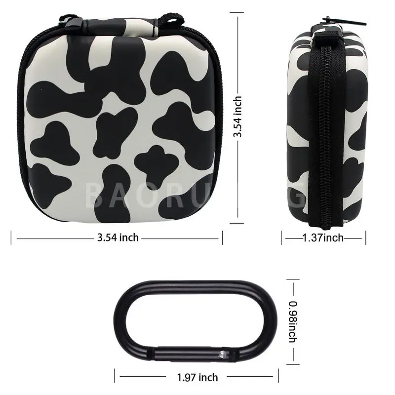 Custom Logo Mini Earphone Pouch Storage PU Leather Eva Zipper Earbud Case for Airpods Earpods Pro