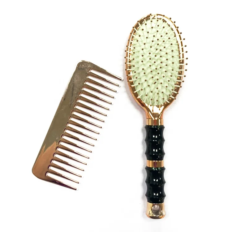 2020 Best Gold Detangle HairSet Hair Combs set with Detangling Hair Combs Dryer Cushion Massage Brush