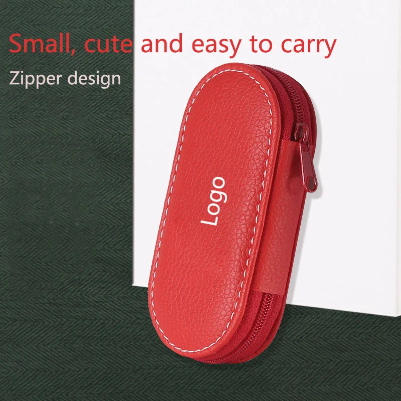 Customized Portable Stainless Steel Soft Red Leather Bag Rounded 5 in 1 PCS Pedicure Kits Personal Care Grooming Manicure Set