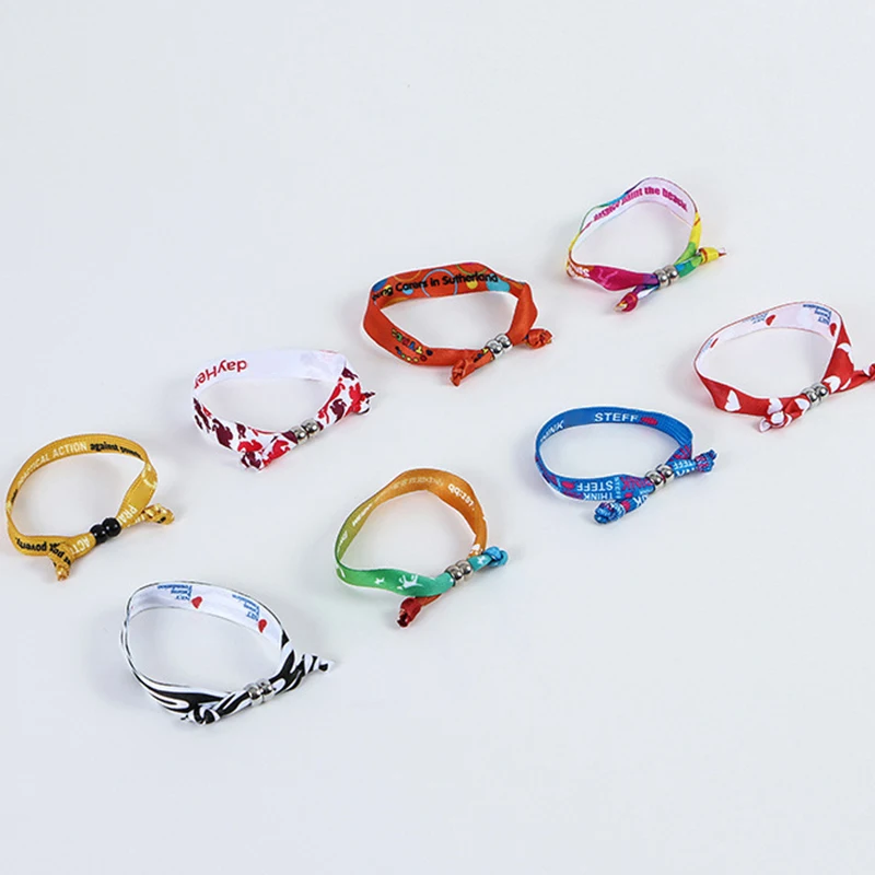 Custom Sublimation Customised Wristband, With Logo Print Promotional Sports Wrist Band Woven Polyester Fabric Wristband For Even
