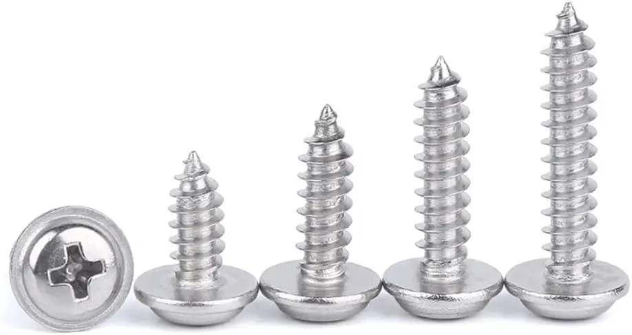 Pan head DIN968 304 410 Stainless Steel self tapping screw with washer metal thread forming screw