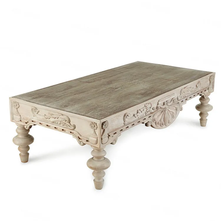 Custom furniture european-style retro do old fashion high-end carved oak coffee table