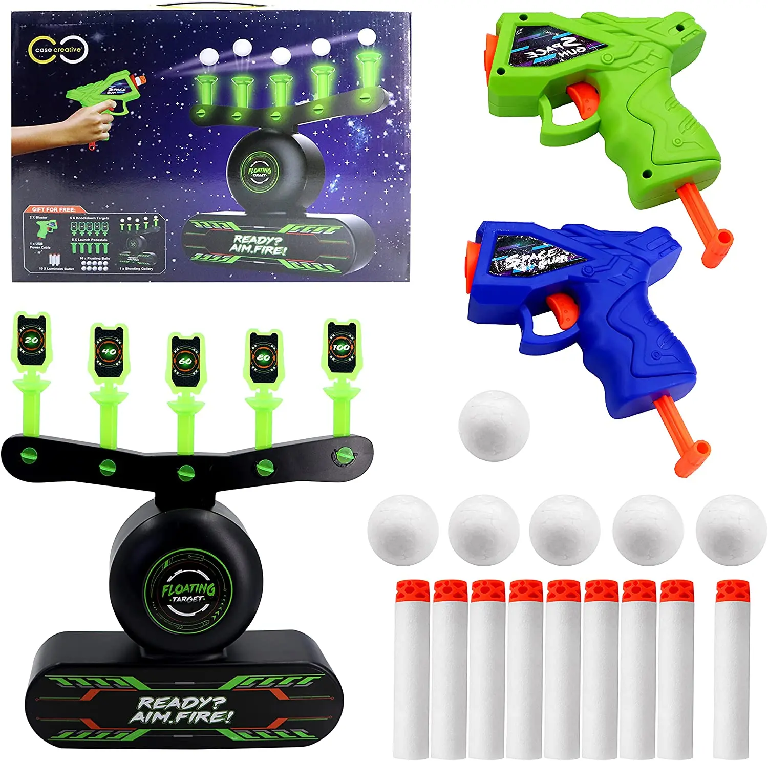 Floating Ball Electronic Shooting Game for Kids with Foam Dart Toy Gun,10 Floating Ball Targets Floating Target for Guns