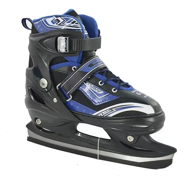 Factory Price Blue Double Blade Ice Speed Hockey Skate Men Patinaje Sobre Hielo