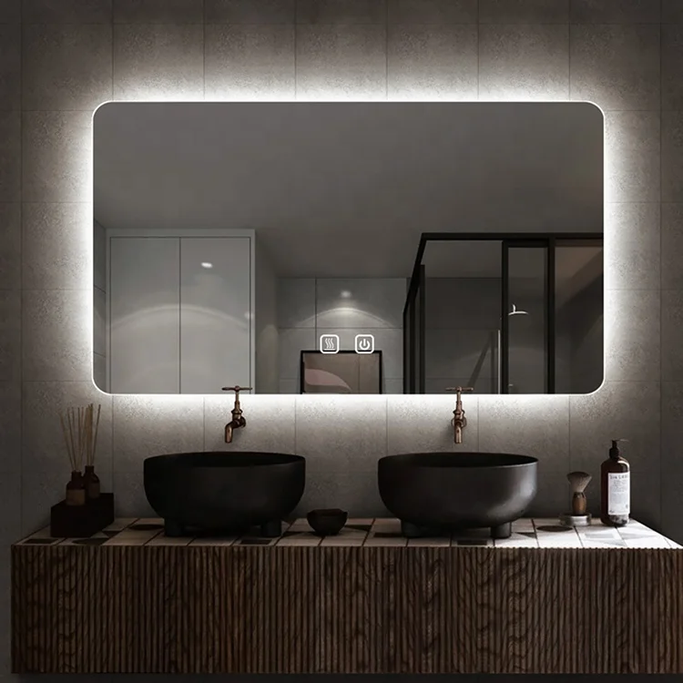 Frameless Oval LED Bathroom Vanity Mirror Anti-fog Wall Mirror