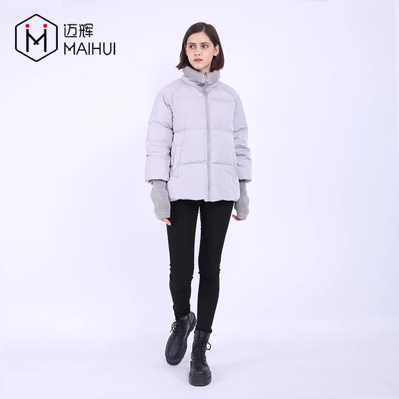 New Design Women Quilted Jacket Eco-Friendly Knit Cuff Padded Jackets