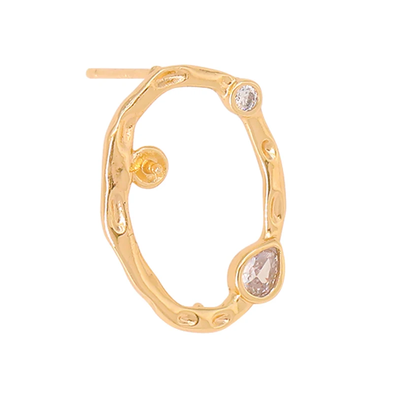 Zhongxing New ht selling earring accessories wholesale French style earrings micro-set zircon earrings spot DIY handmade ear pin