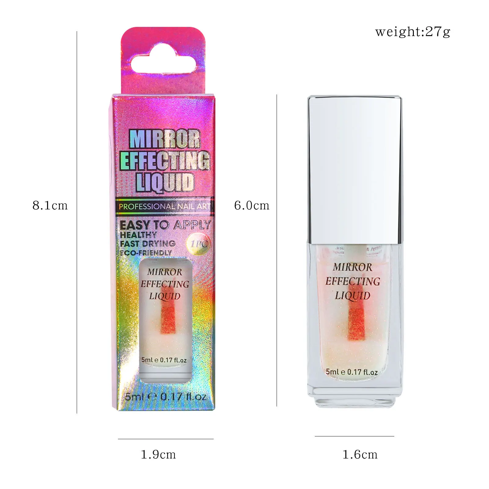 Wholesale Aurora Metallic Chrome Nail Pigment 5ml Magic Mirror Effecting Liquid Chrome Nails