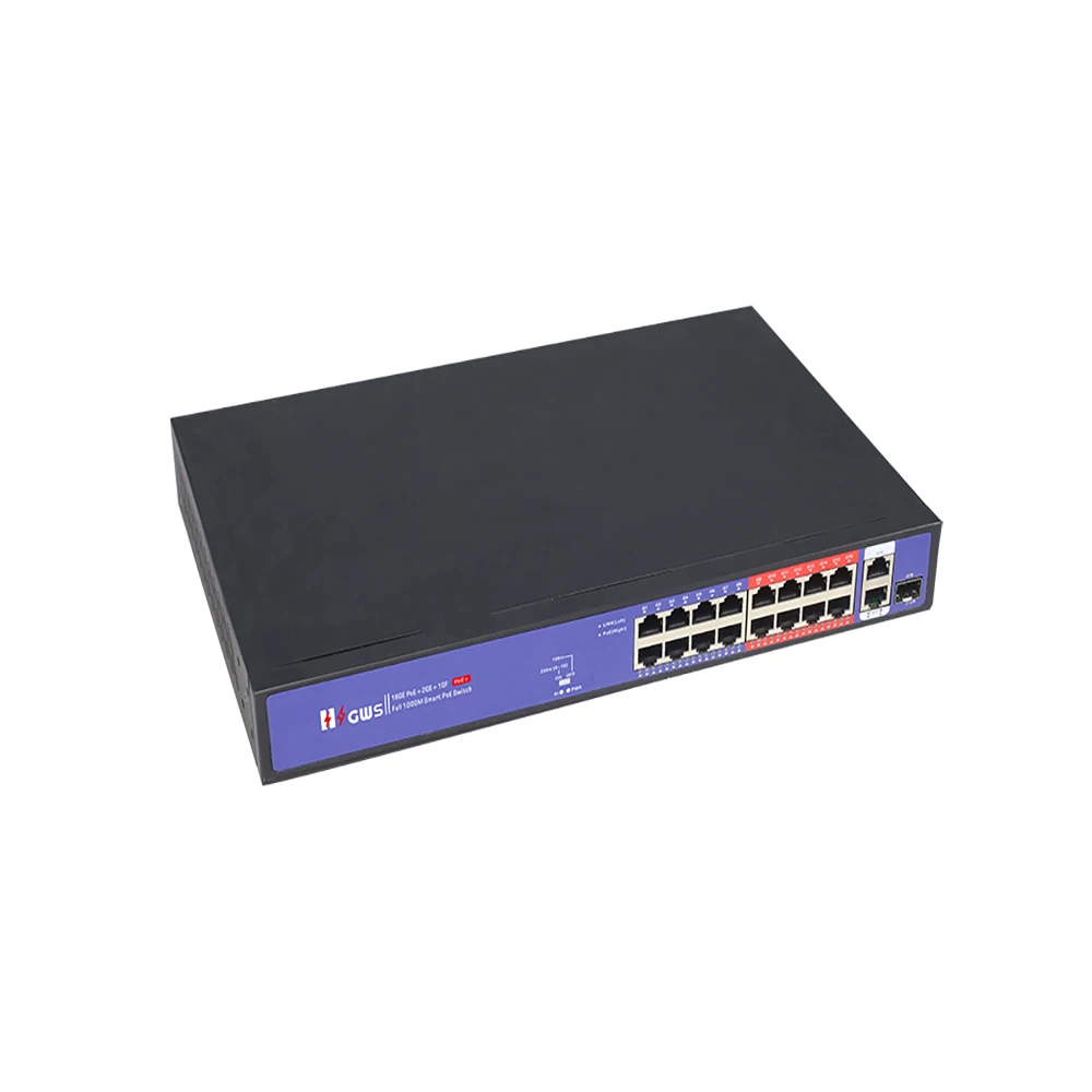 New Series 16-Port 1000Mbps Full Gigabit Uumanaged POE Switch with SFP Uplink Ethernet