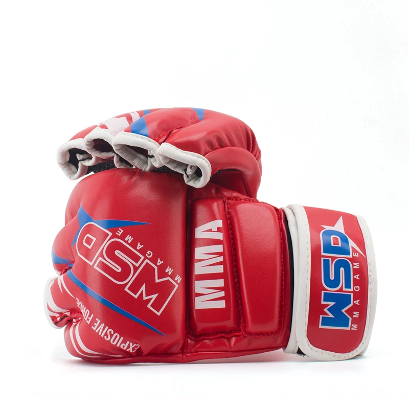 Good Quality The Base Of An Mma Custom Logo Pu Kids Half Finger Boxing Gloves For Men Women Pu Karate