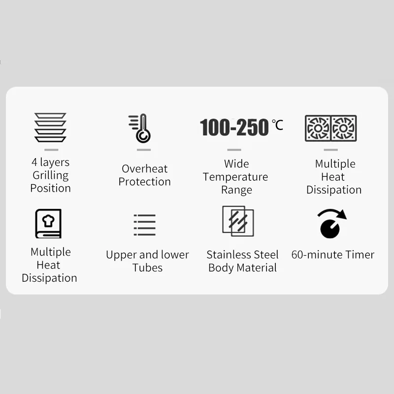 Electric Oven 48L Time Function Temperature Control Smart Oven Baking Mini Toaster Ovens