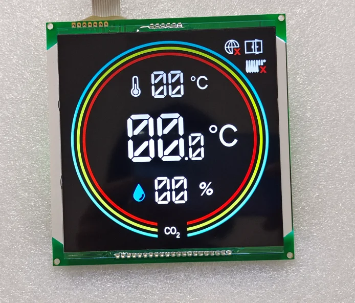 Customized 3 to 11 inches monochrome transparent/reflective/transmissive oled 7 segment digital round/square lcd screen display