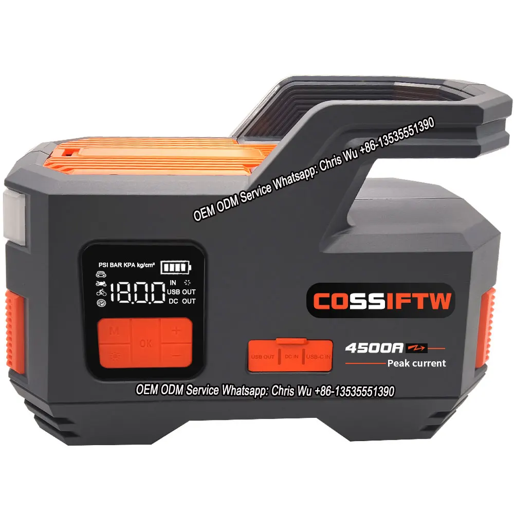 Factory Wholesale 12v Super Capacitor Jump Starter Tire Inflator Air Pump Car Jump Starter With Air Compressor