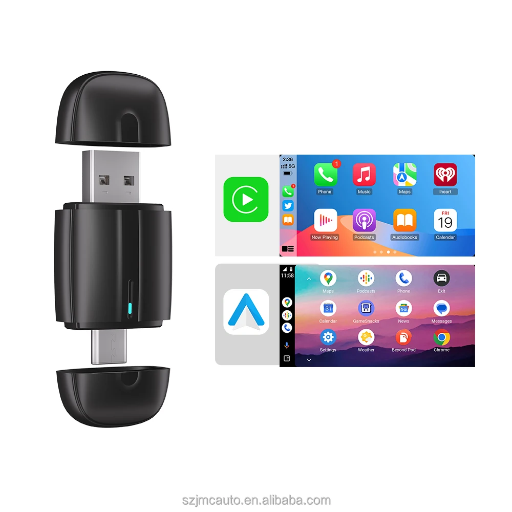 JMC высококачественный адаптер Carplay двойной разъем Android Auto Plug And carplay беспроводной 2 в 1 USB Dongle