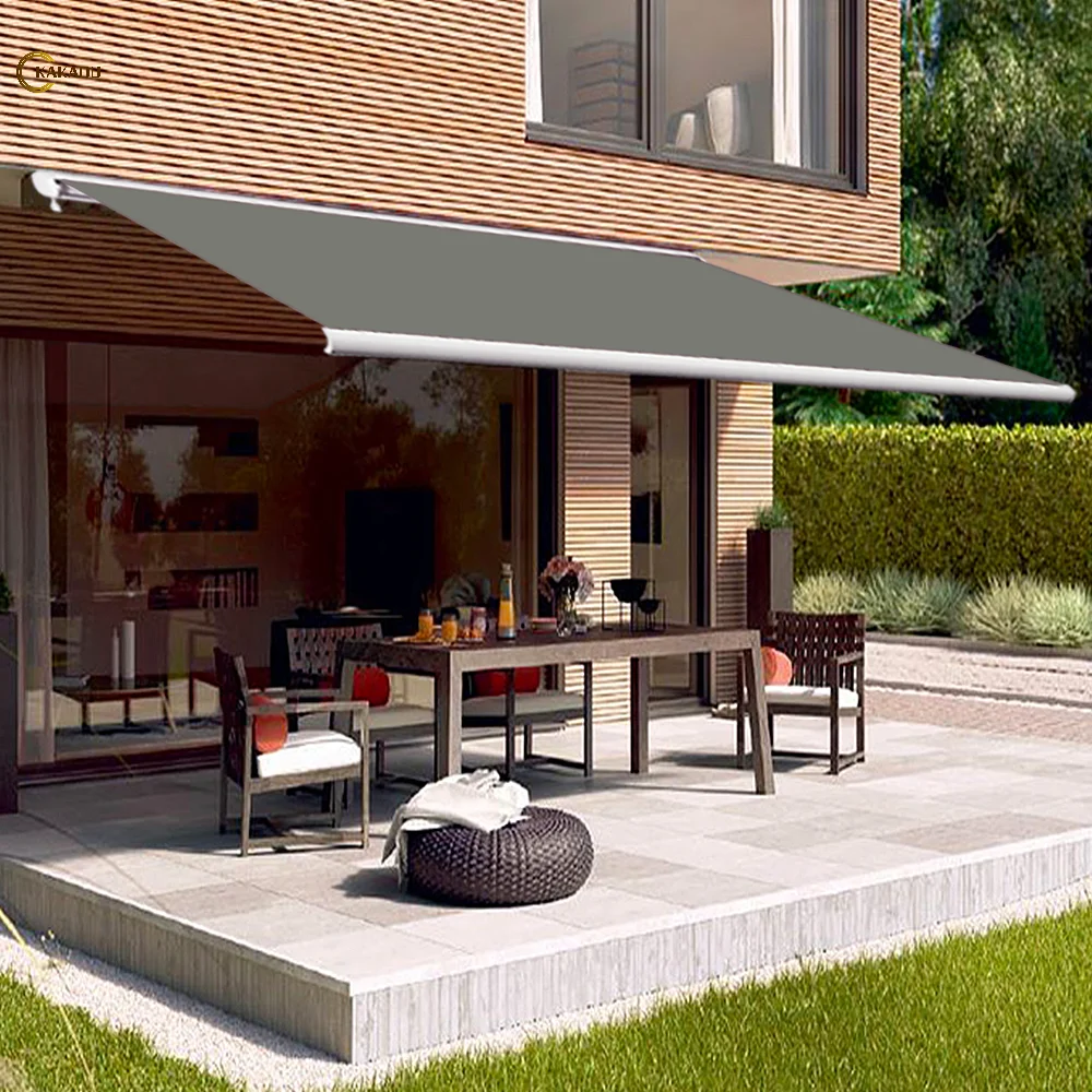 KAKADU Premium outdoor retractable awning window customized 2.5m 3m 4m 5m 6m wide full sizes and types aluminum arm awning
