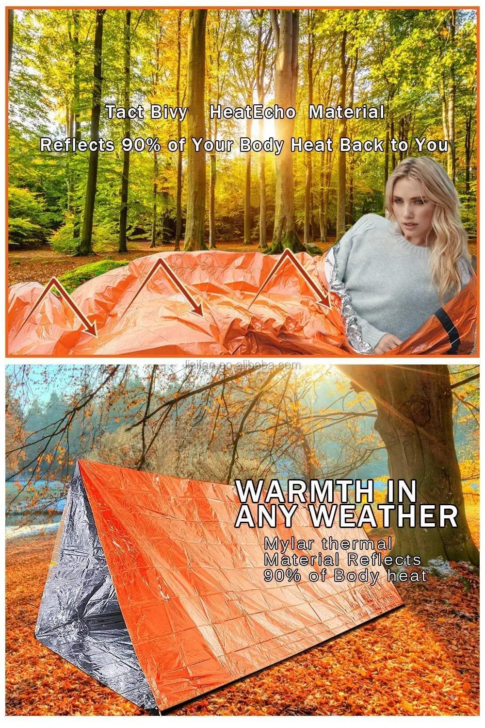 Emergency Sleeping Bag Camping Bivy bivvy bag Sacks Waterproof Lightweight Thermal Life Tent  Survival Shelter