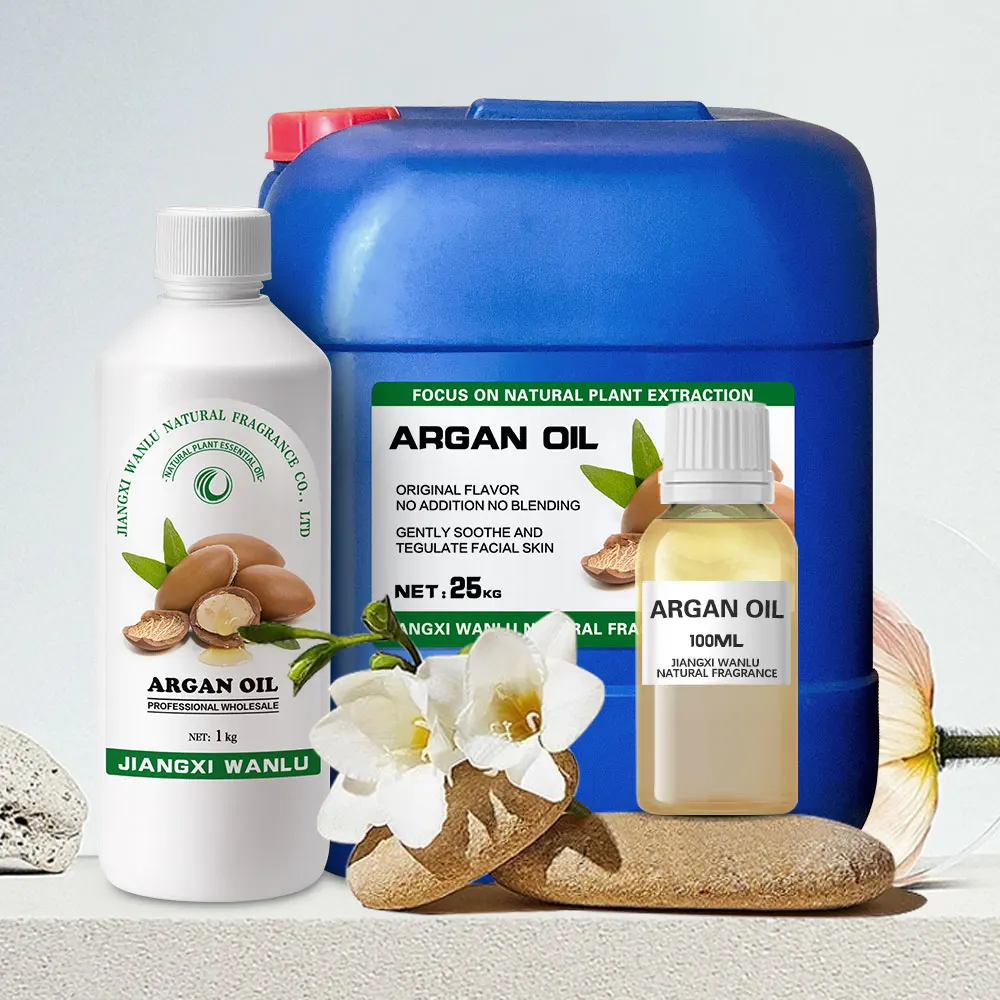 Factory Wholesale 100% Pure Organic Cold Pressed Morocccan Argan Oil for Hair, Skin, Face