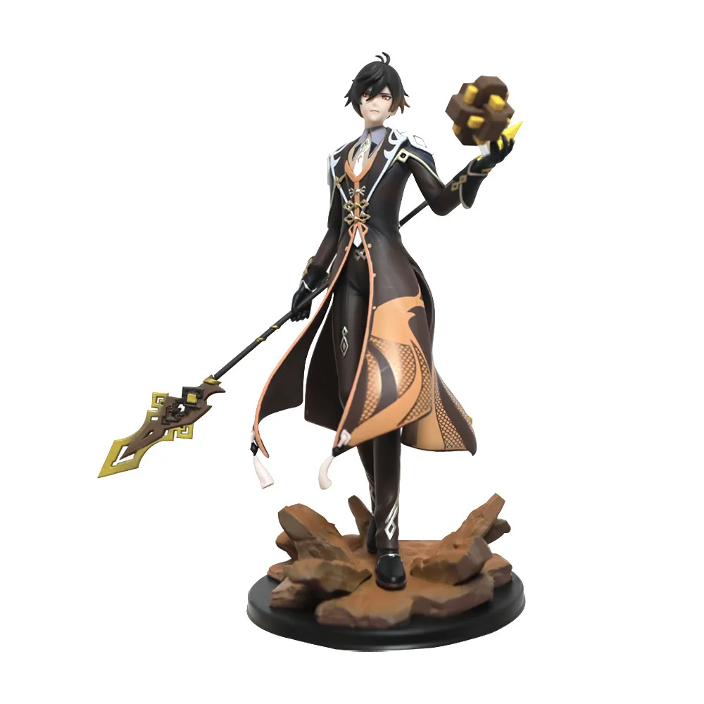 Аниме Genshin Impact Cosplay Zhongli фигурки героев из ПВХ игрушечные модели 24 см