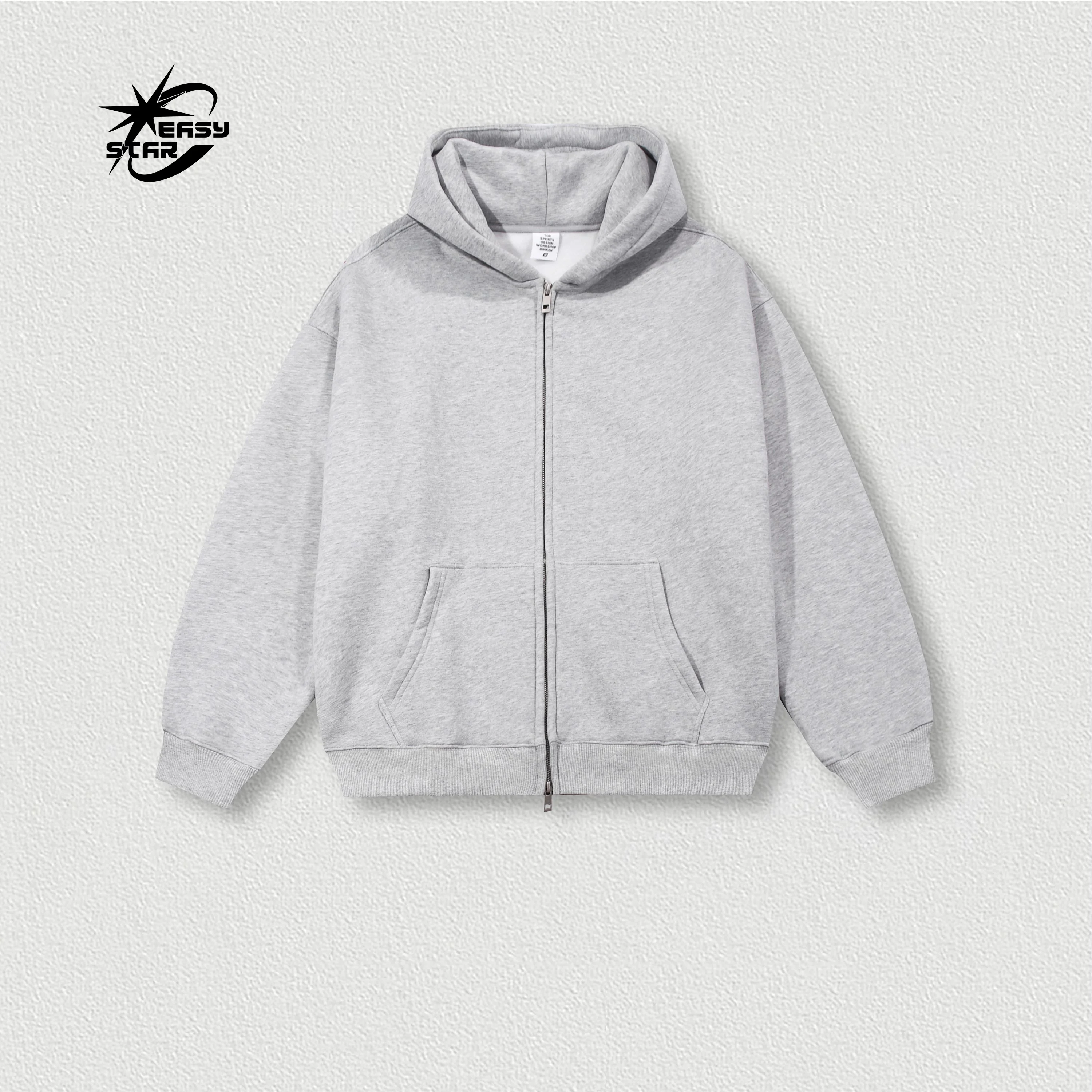 Custom High Quality Heavyweight 100% Cotton 400 450 500 600 Gsm French Terry Rhinestone Y2k Zip Up Hoodies Manufacturers Unisex