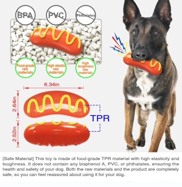 Hot Selling Dog Cat Funny Durable natural Rubber squeak chew toy toothbrush cheese sausage shape Chew molar Ball