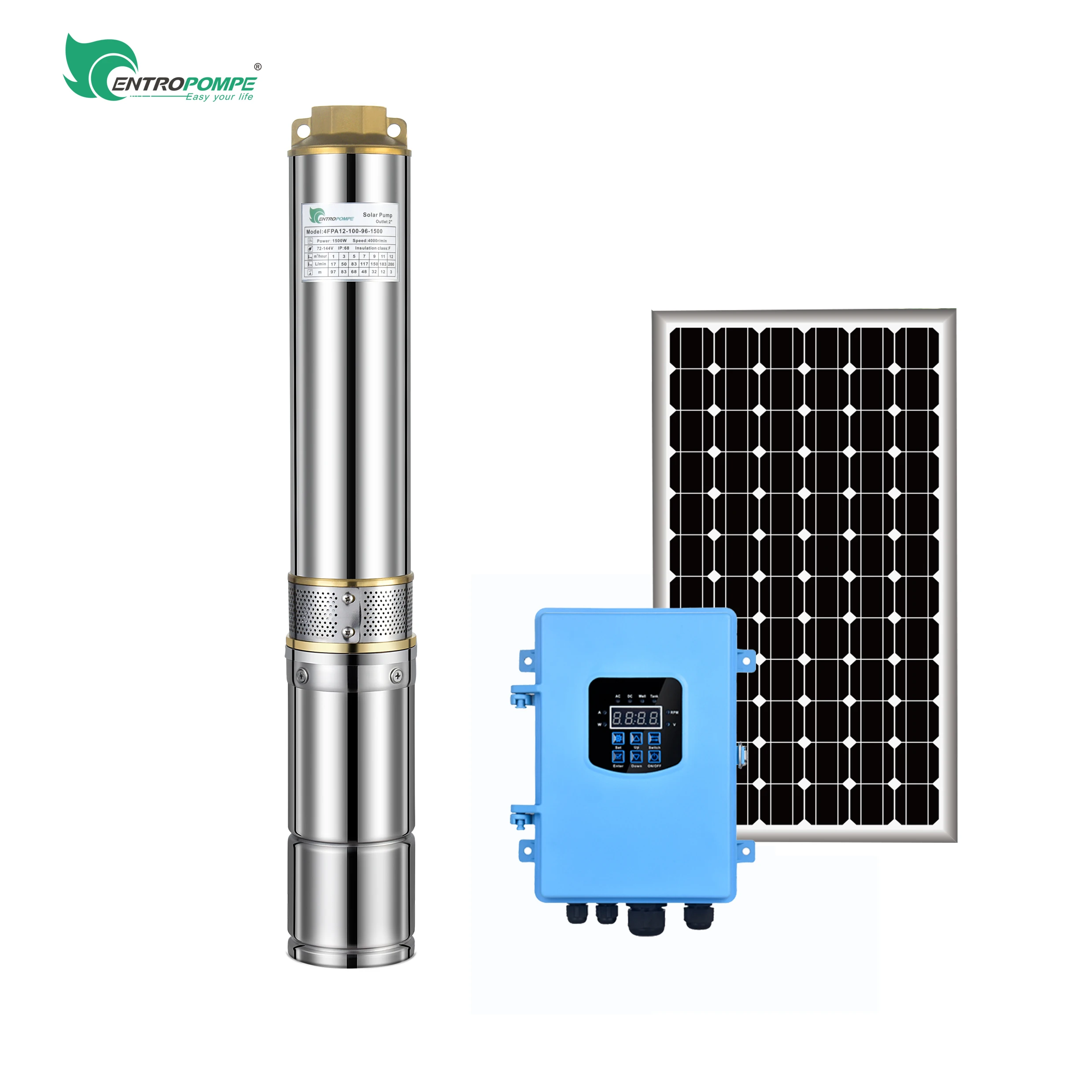 1100w 5 hp 3.8m3/h 123m  windmill solar and pump with wire solar booster submersible water pump for pool