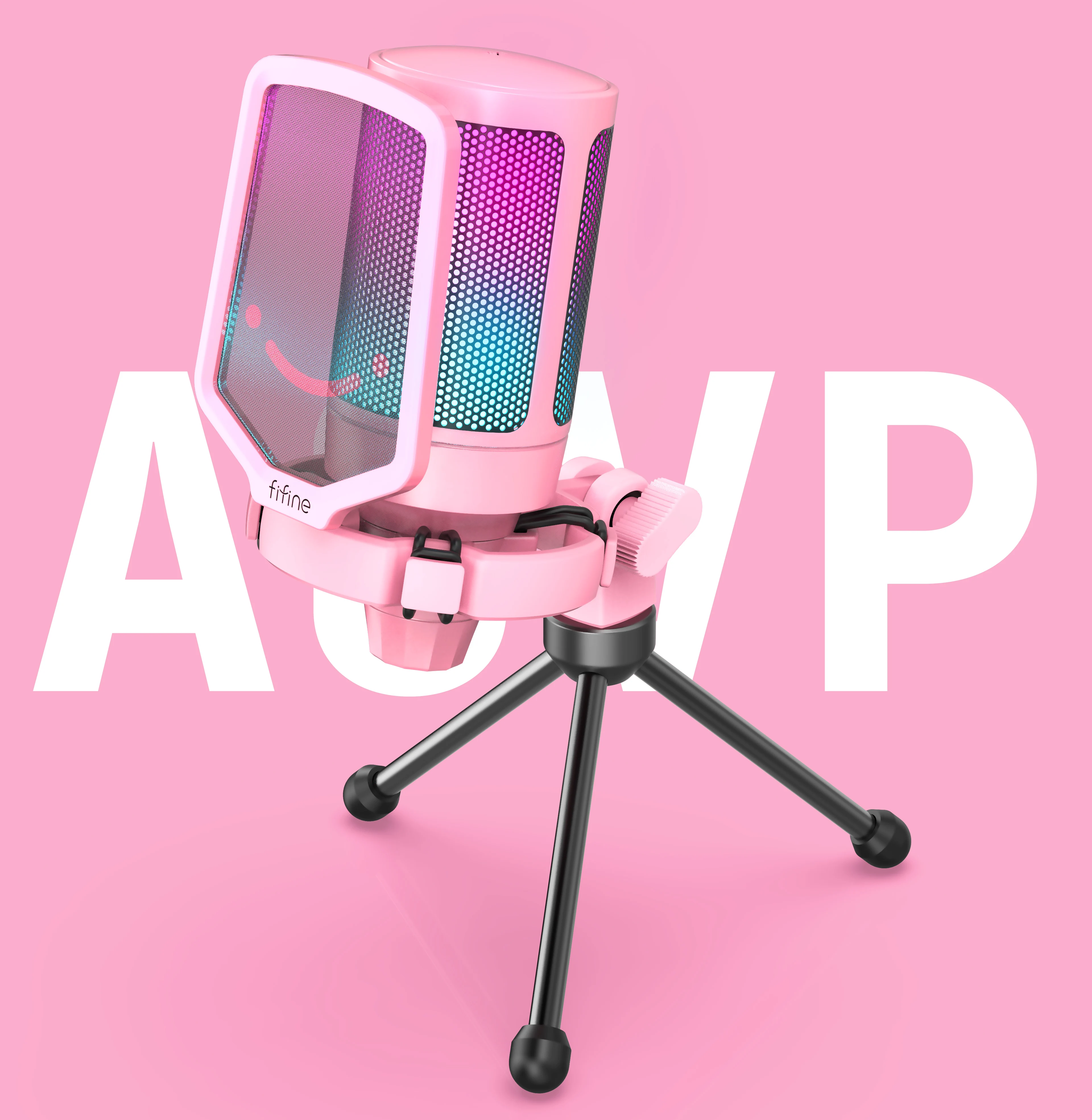 Микрофон Fifine A6VP для подкастов конденсаторный Usb микрофон Студийный записи профессиональный игровой Rgb Youtube